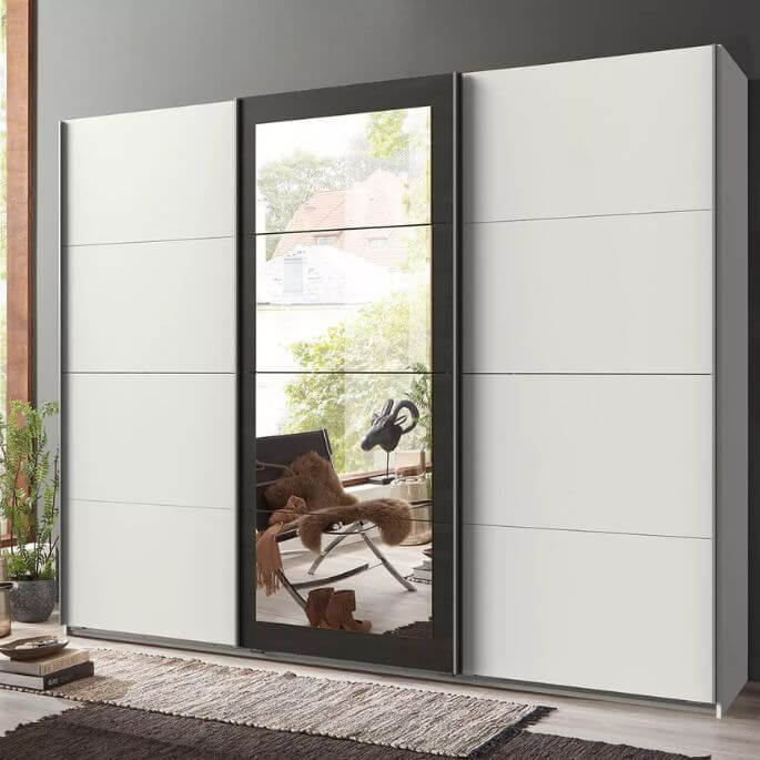 Armoire de chambre contemporaine à portes lisses